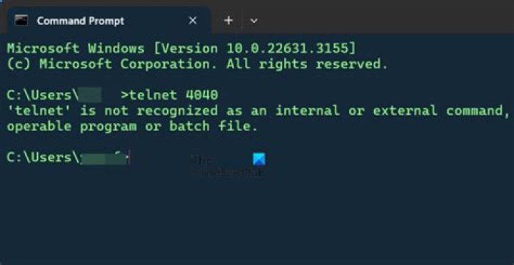 'telnet' is not recognized as an internal or external command,operable program or batch file