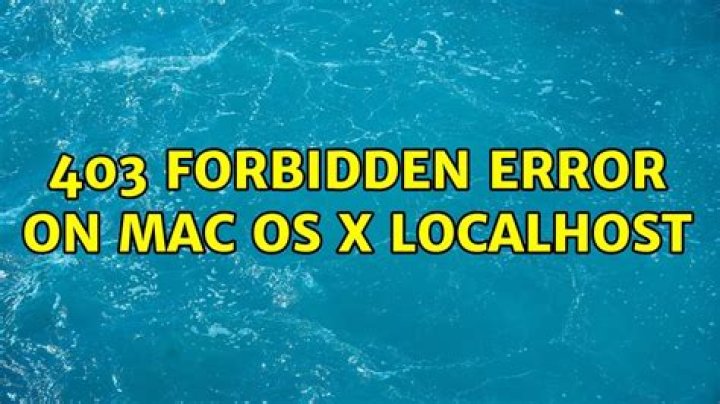 403 Forbidden Error on Mac OS X Localhost