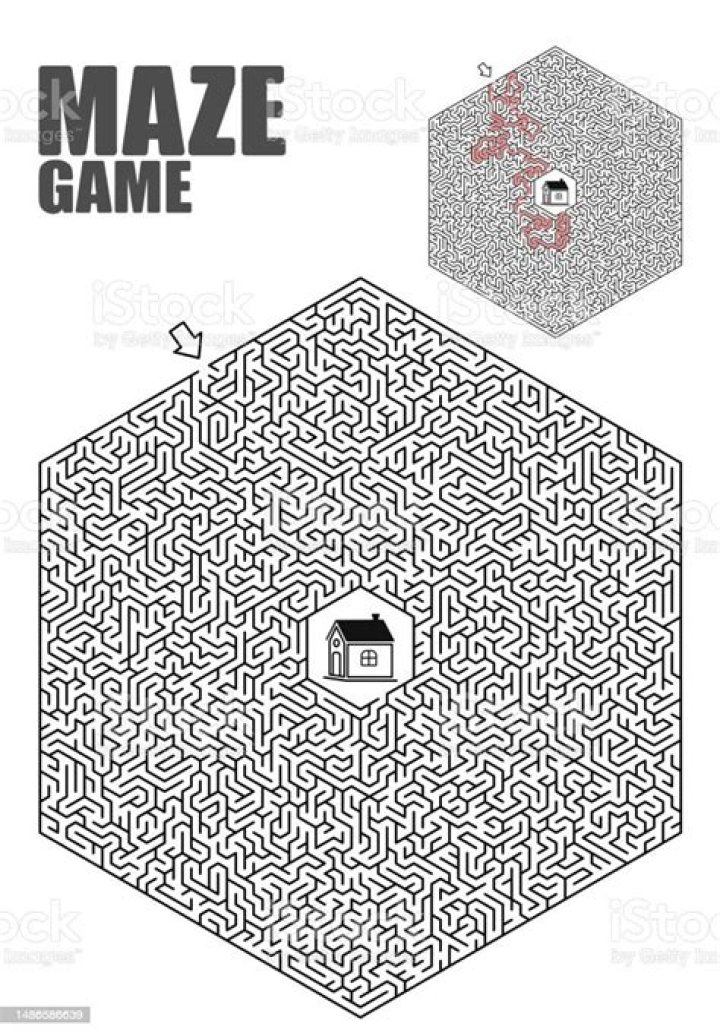a hexagonal maze