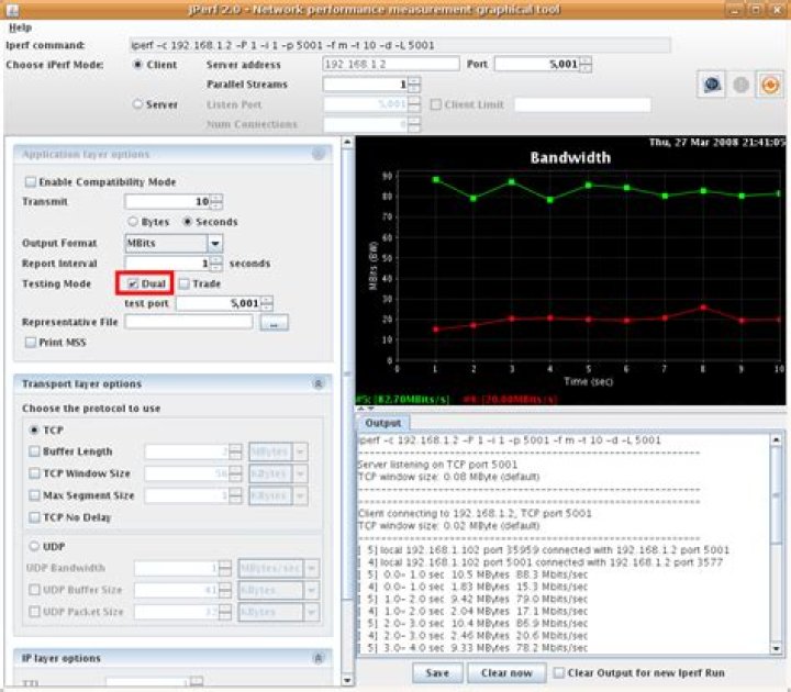 A program similar to iperf that uses 