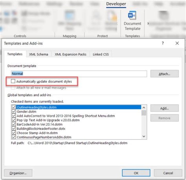 A shared Word document not displaying correctly on different computers
