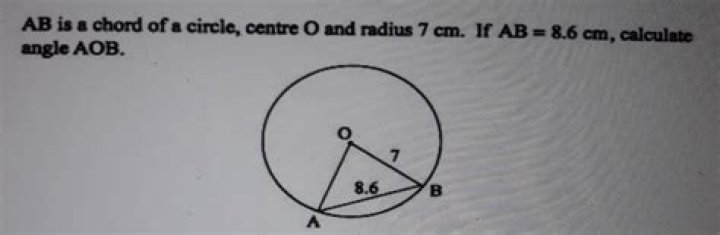 AB is the chord.Angle AOB = 89 degrees