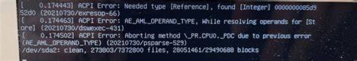 ACPI Errors when booting , Can't boot