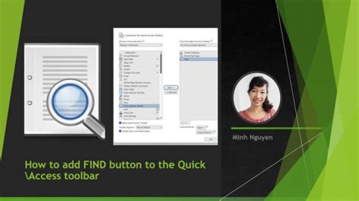 Adding button to quick access toolbar