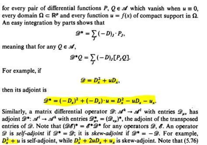 Adjoint of a differential operator