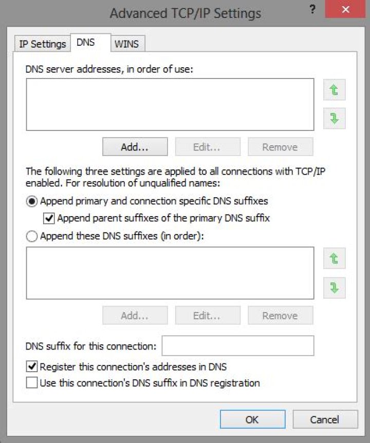 Advanced TCP/IP Settings