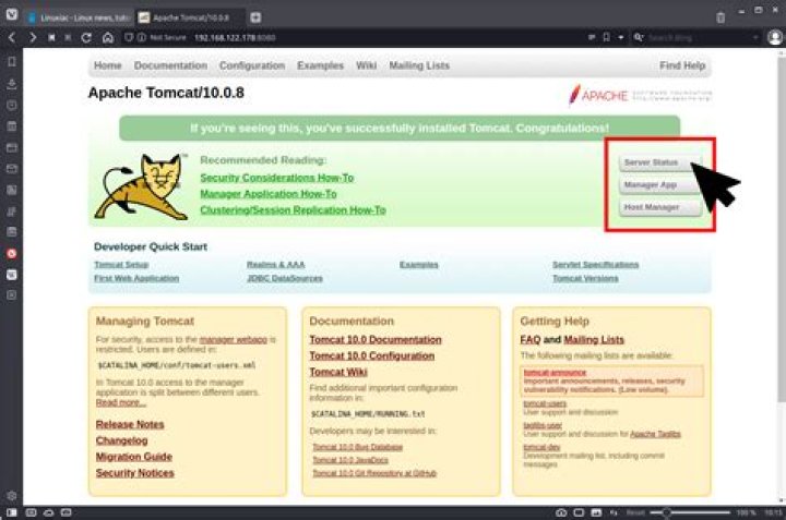 Apache welcome web page