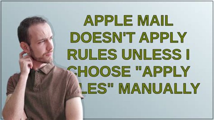 Apple Mail doesn't apply rules unless I choose 