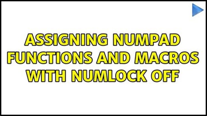 Assigning numpad functions and macros with numlock off