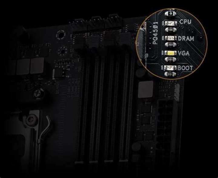 Asus Q-LED: green and white are on even without boot media or video card installed