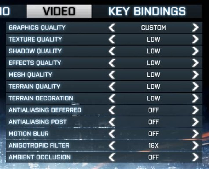BF3 Video Setttings
