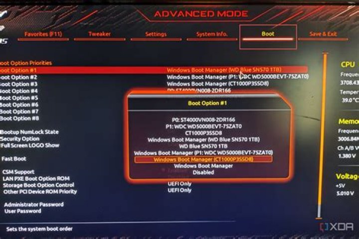 BIOS settings