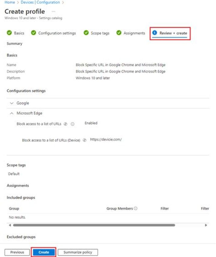 Block specific URL on web browsers