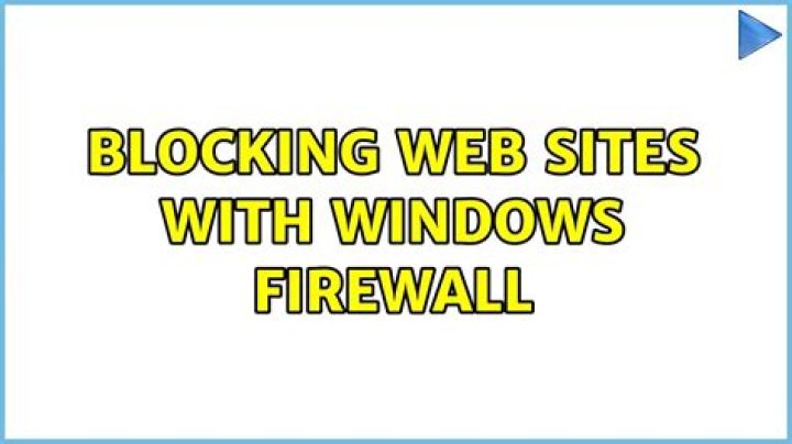 Blocking web sites with Windows Firewall