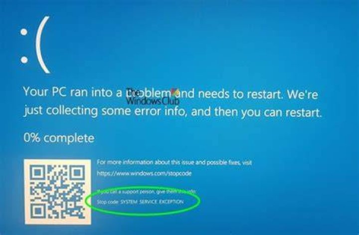 Blue screen error : stop code system_service_exception