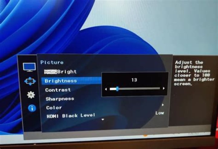 Brightness control for HDMI monitor