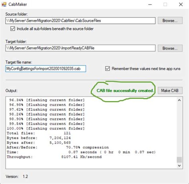 CabMaker GUI screen shot