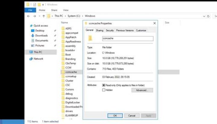 .cache folder specs