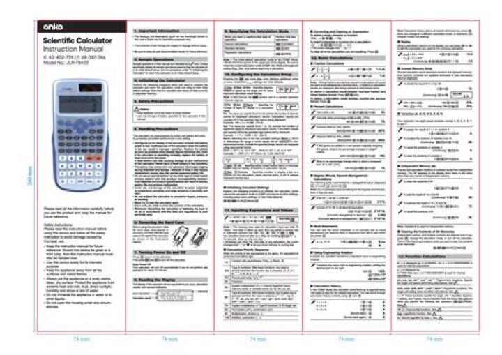 calculator manual excerpt