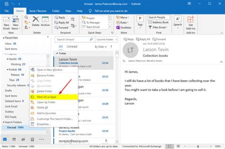 Calendar & Contacts - How to Mark All as Read