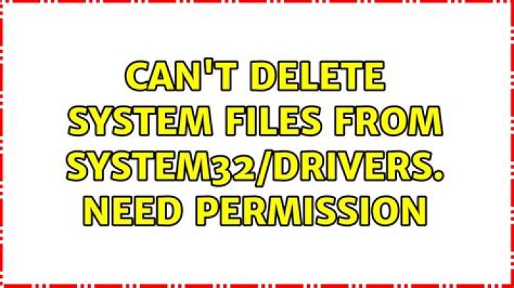 Can't delete system files from System32/drivers. Need permission