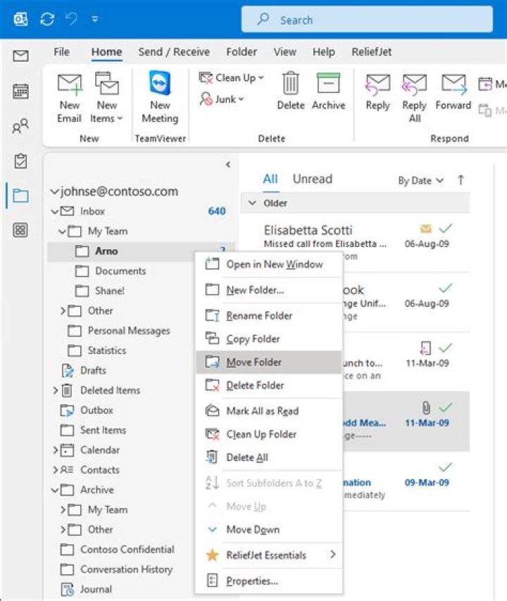 Can I hide built-in folders in Outlook 365?