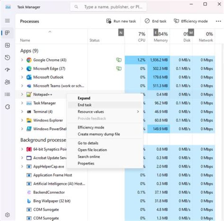 Can’t kill a process that’s running—yet apparently not visible—in the task manager