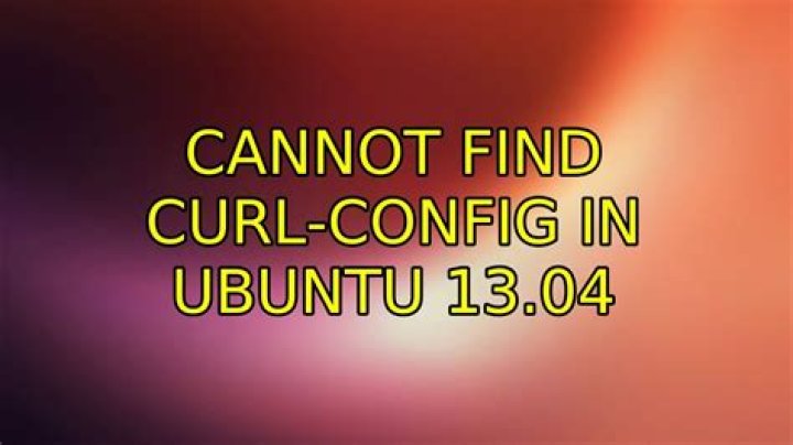 Cannot find curl-config in Ubuntu 13.04