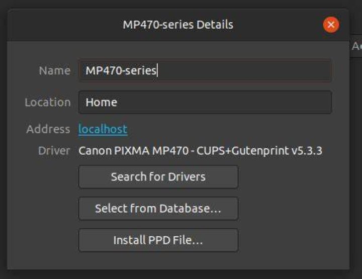 Canon Pixma MG8200 Printer Drivers on 18.04