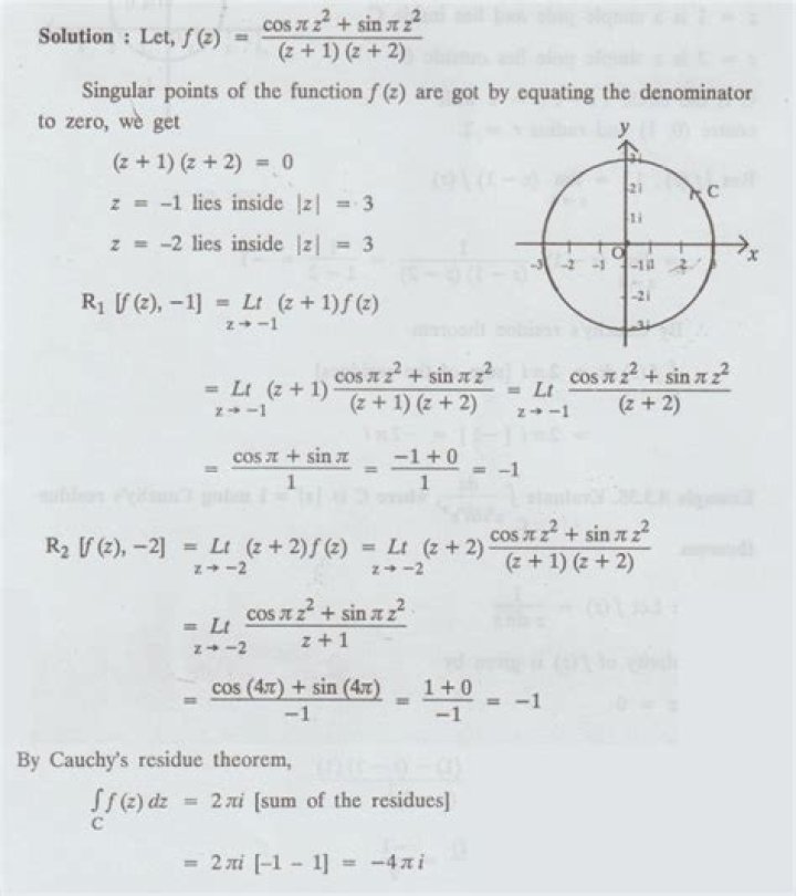 Cauchy's Residue Theorem on a Singularity Outside a Contour