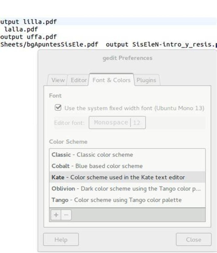 change color scheme in gedit