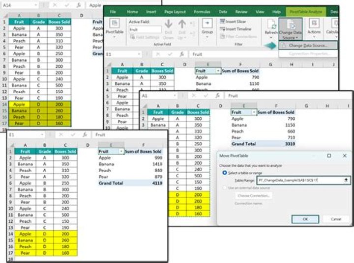 Changing data source of pivot tables with VBA