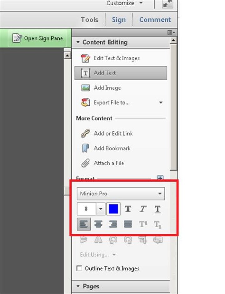 Changing the default font size and font color when adding text in Adobe Acrobat DC