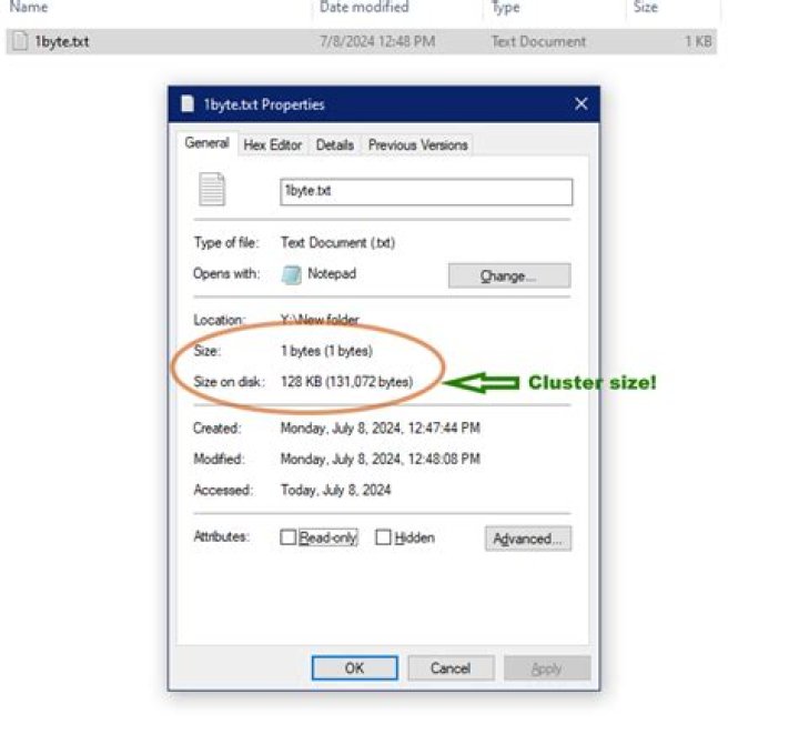 Check the cluster size of an exFAT drive on Windows
