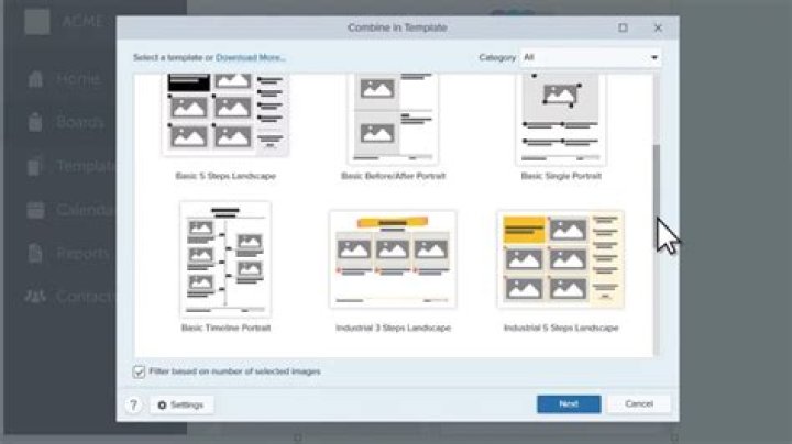 choose templates window