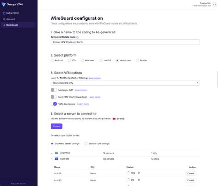 choose vpn config