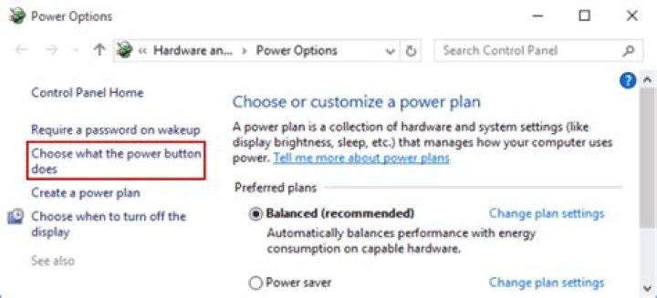 Choose what the power buttons do