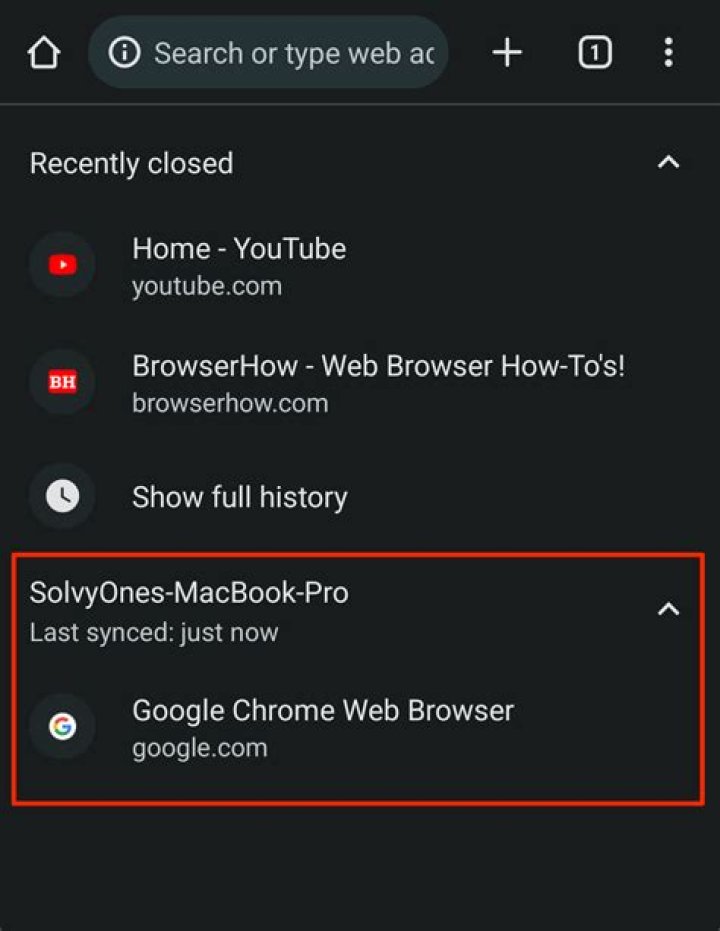 Chrome recent closed