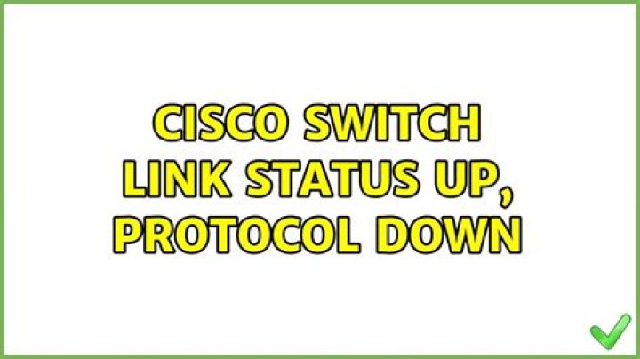 Cisco switch Link status Up, Protocol down