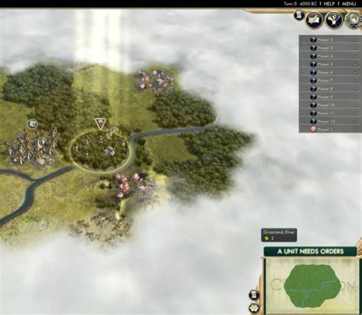 Civilization 5 Hotseat Game; player 1; left edge trimmed