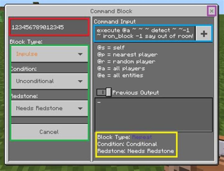Command block GUI