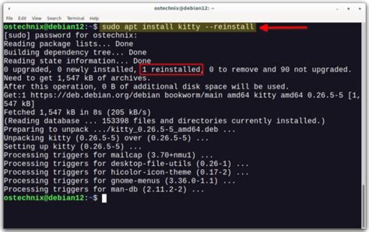 Command to purge and reinstall package