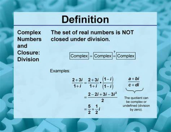 Complex Numbers Closed under division?