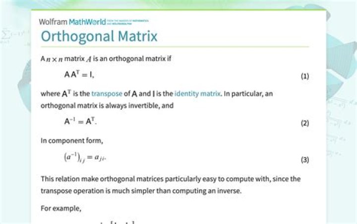 condition number of orthogonal matrix