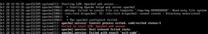 Config test failed when restarting apache2
