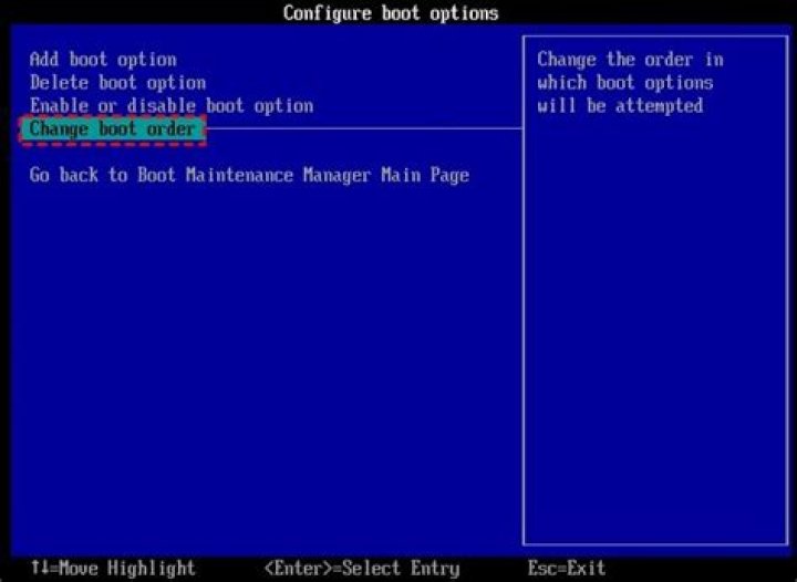 configure boot options