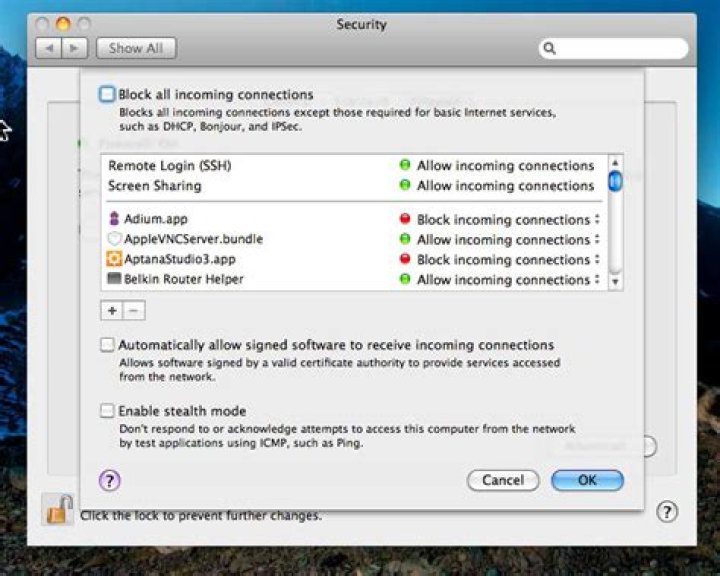 Configure OSX Firewall to Allow SSH Server?