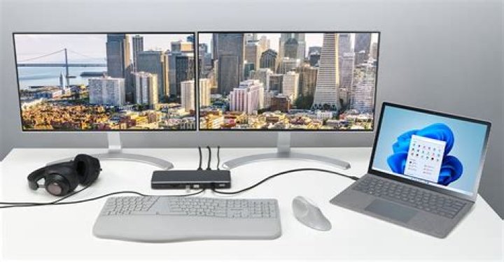 Connecting two different laptop docking stations to dual monitors [closed]