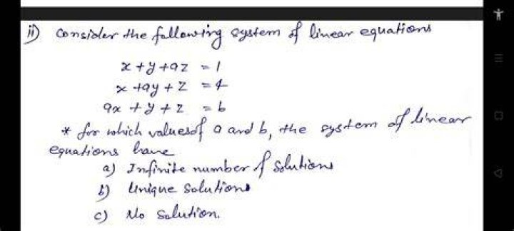 Consider the following system of linear equations..