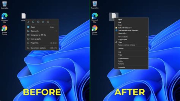 context menu